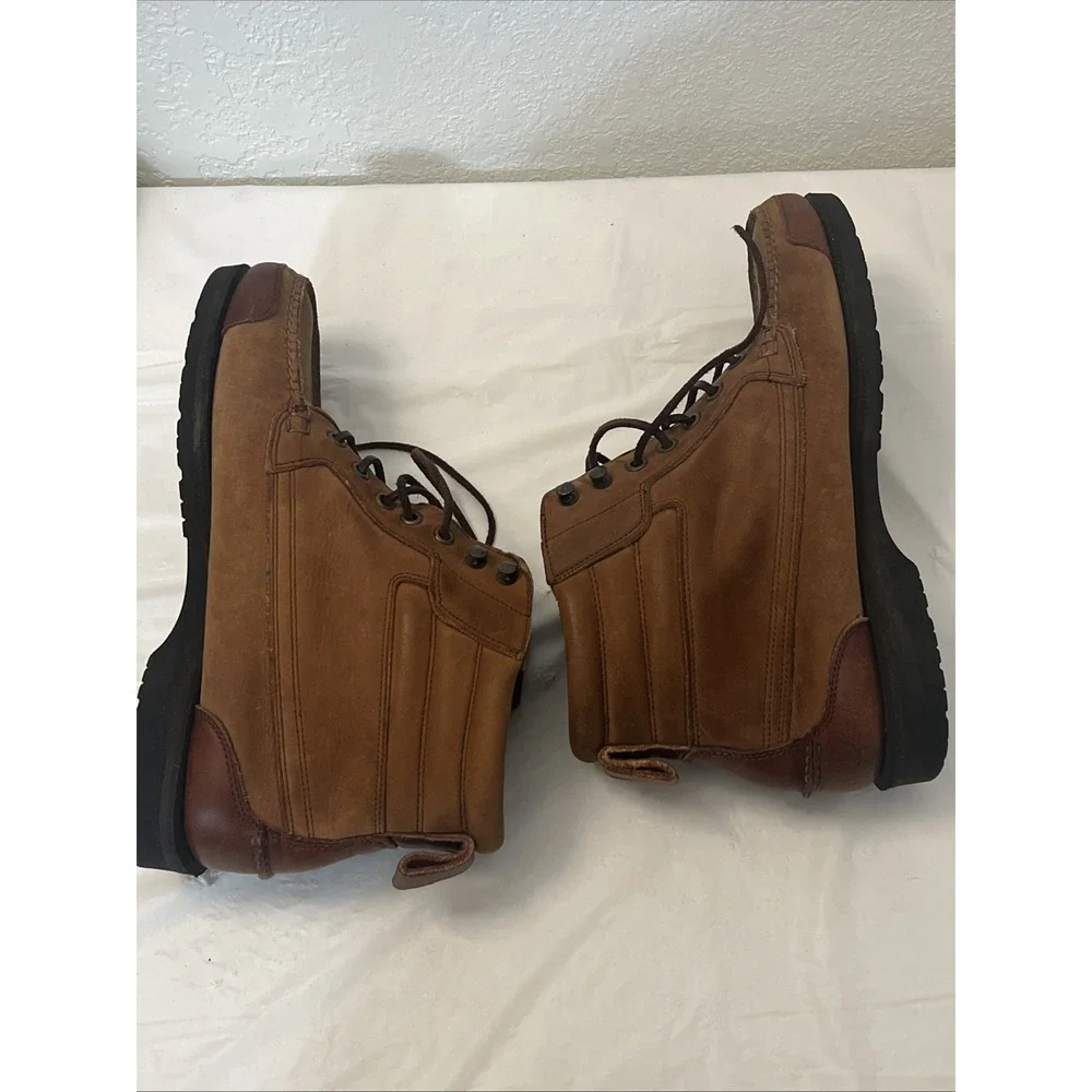 Lands End Chukka Boots Mens Brown 10.5D Leather Lace Up Business Casual Moc Toe
